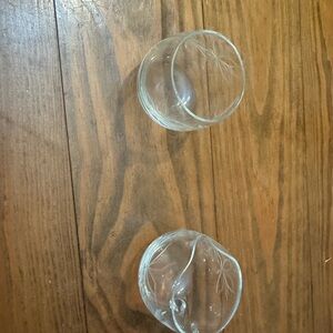 Clear Glass Etched cream and sugar dispenser
